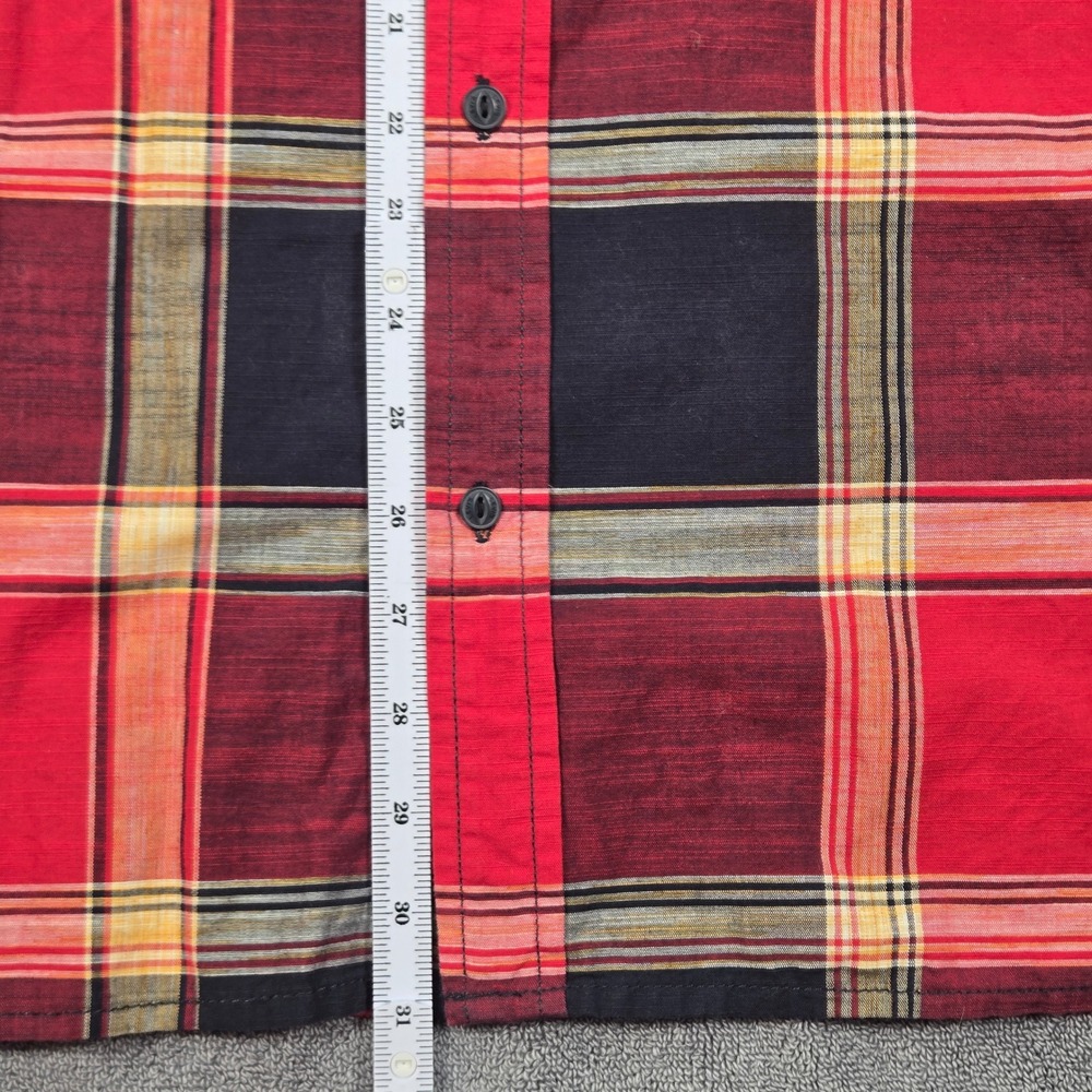 Levis Button Down Shirt Mens XXL Red Black Plaid 3LDLW1551 Excellent Long Sleeve - Picture 8 of 16